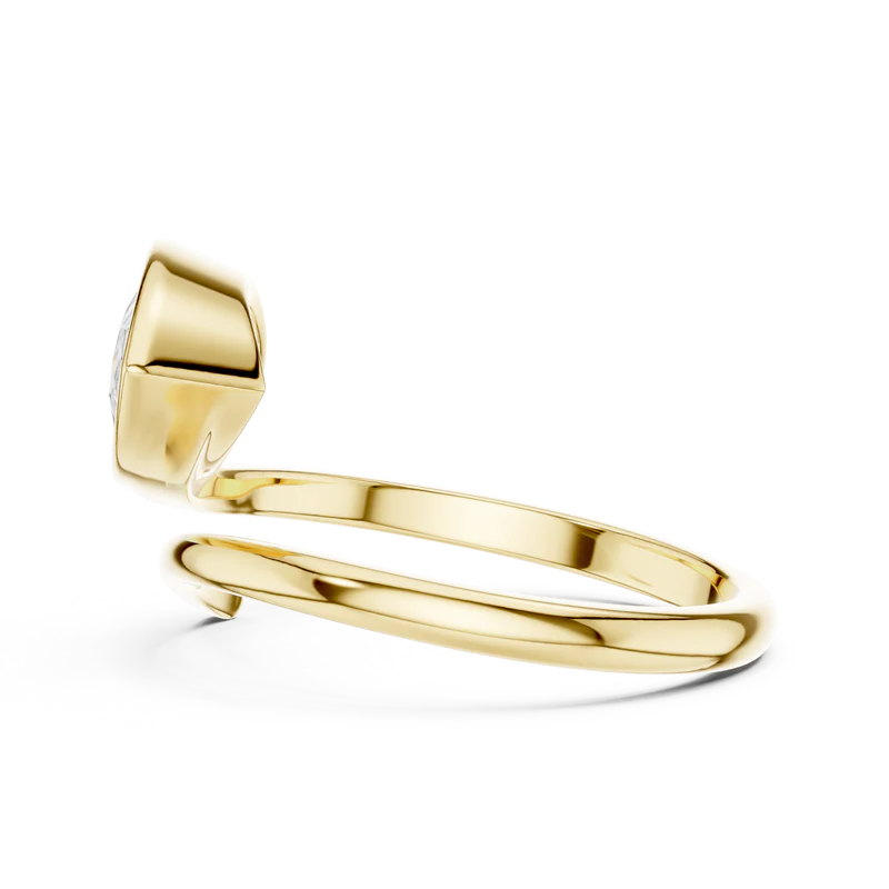 Elegant Pear-Cut Bezel Wrap Diamond Ring