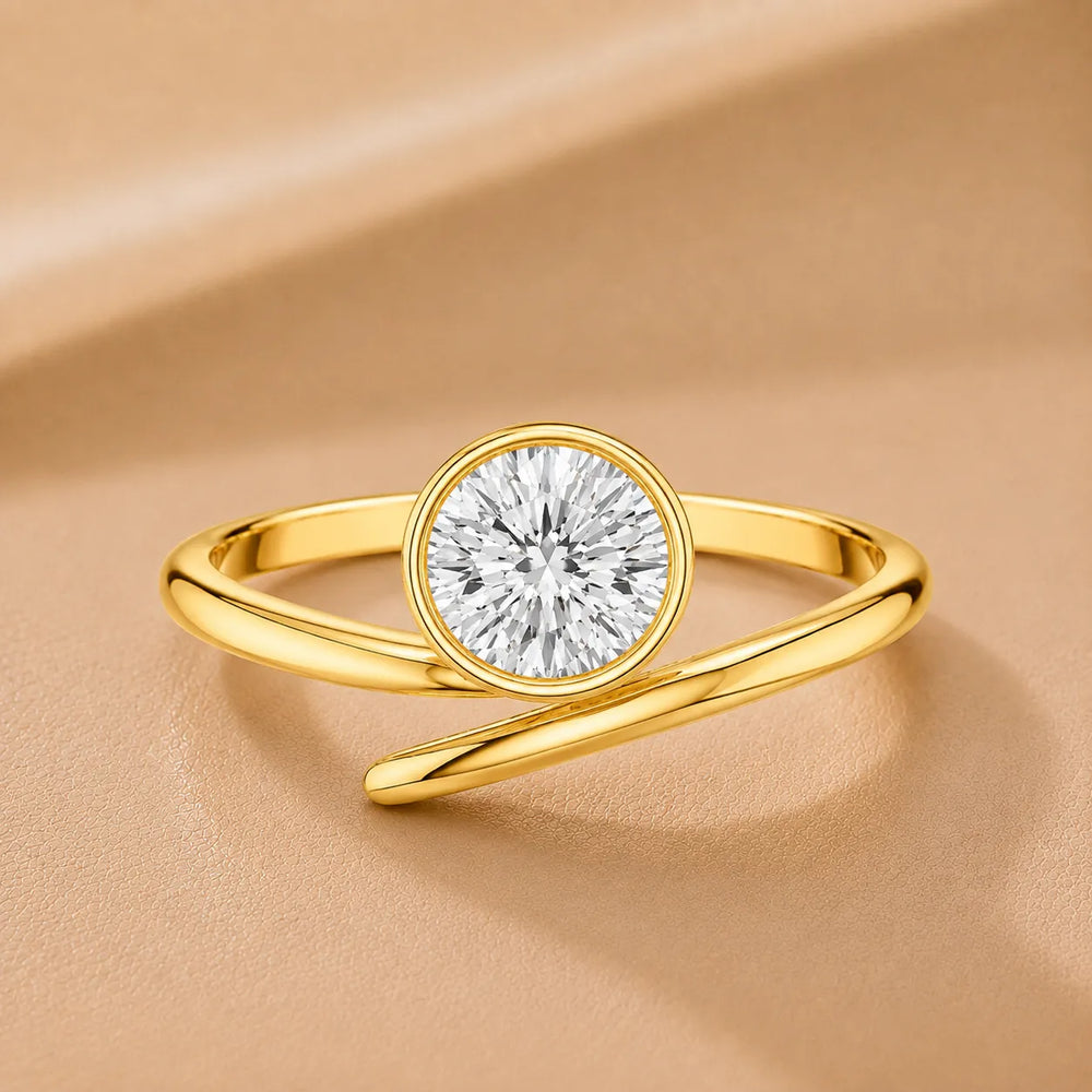 Elegant Pear-Cut Bezel Wrap Diamond Ring