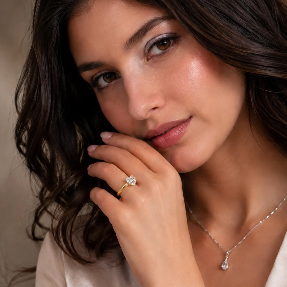 Isabella Bloom Solitaire Heart Diamond Engagement Ring