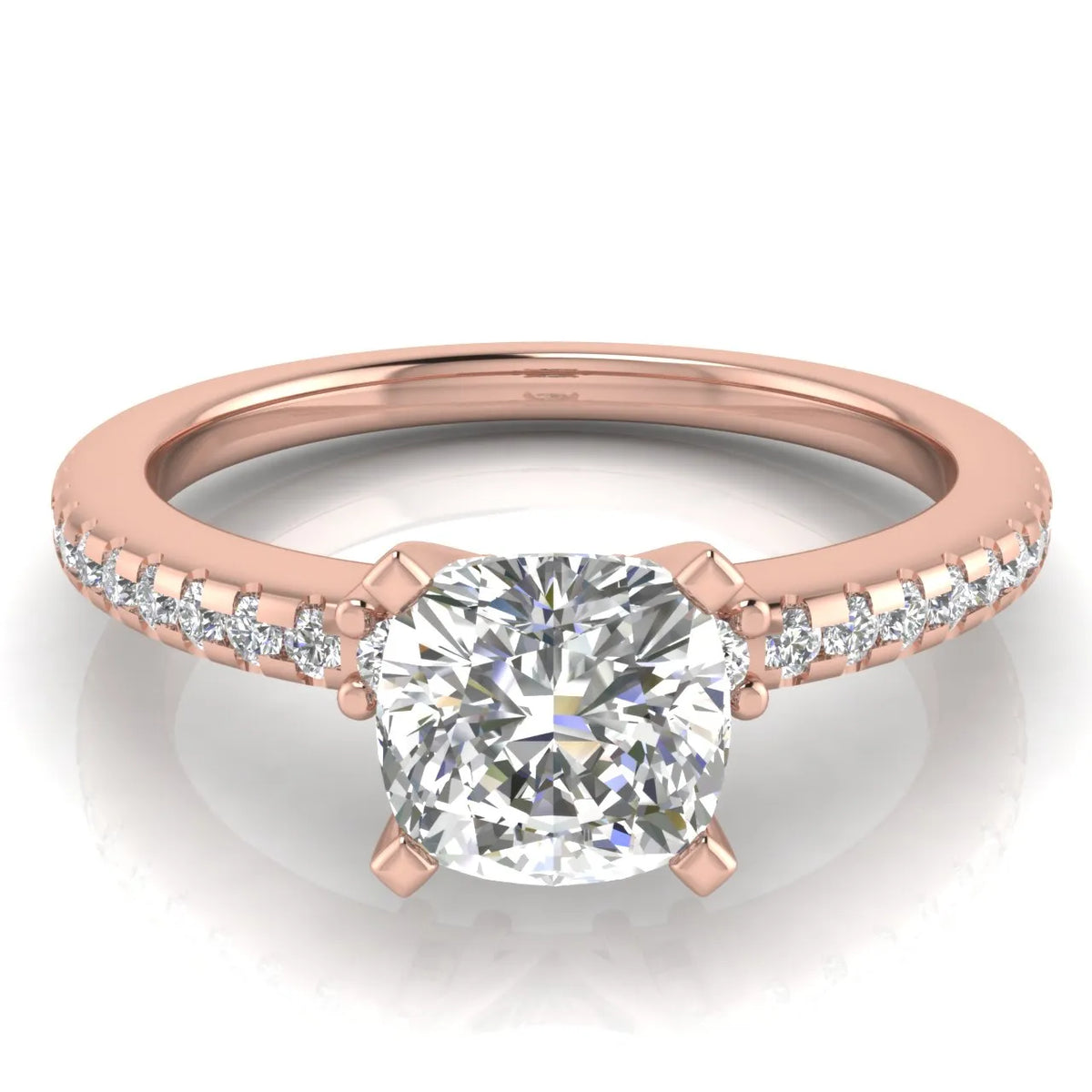 Classic Pavé Accent Solitaire Ring