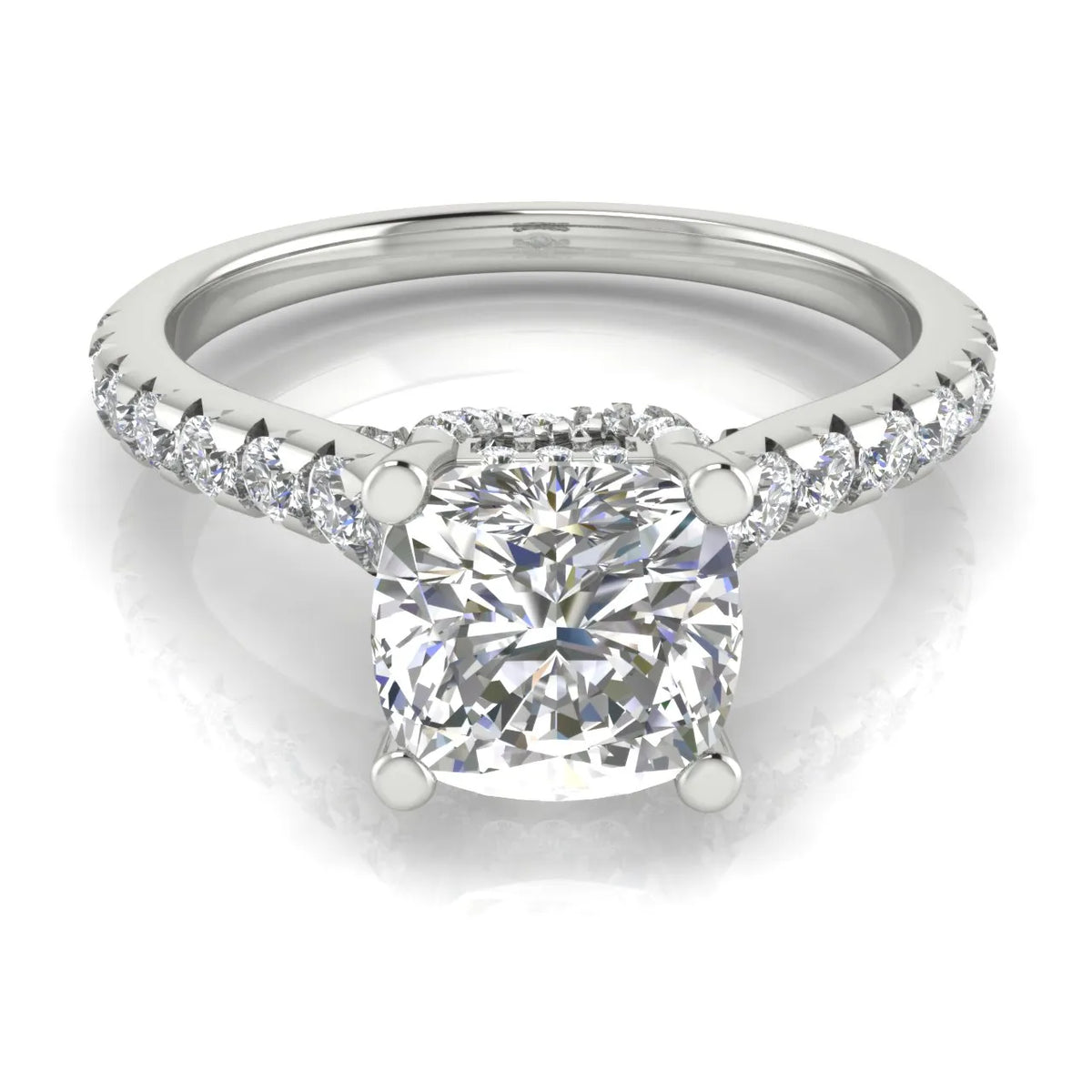 Classic Pavé Accent Solitaire Ring