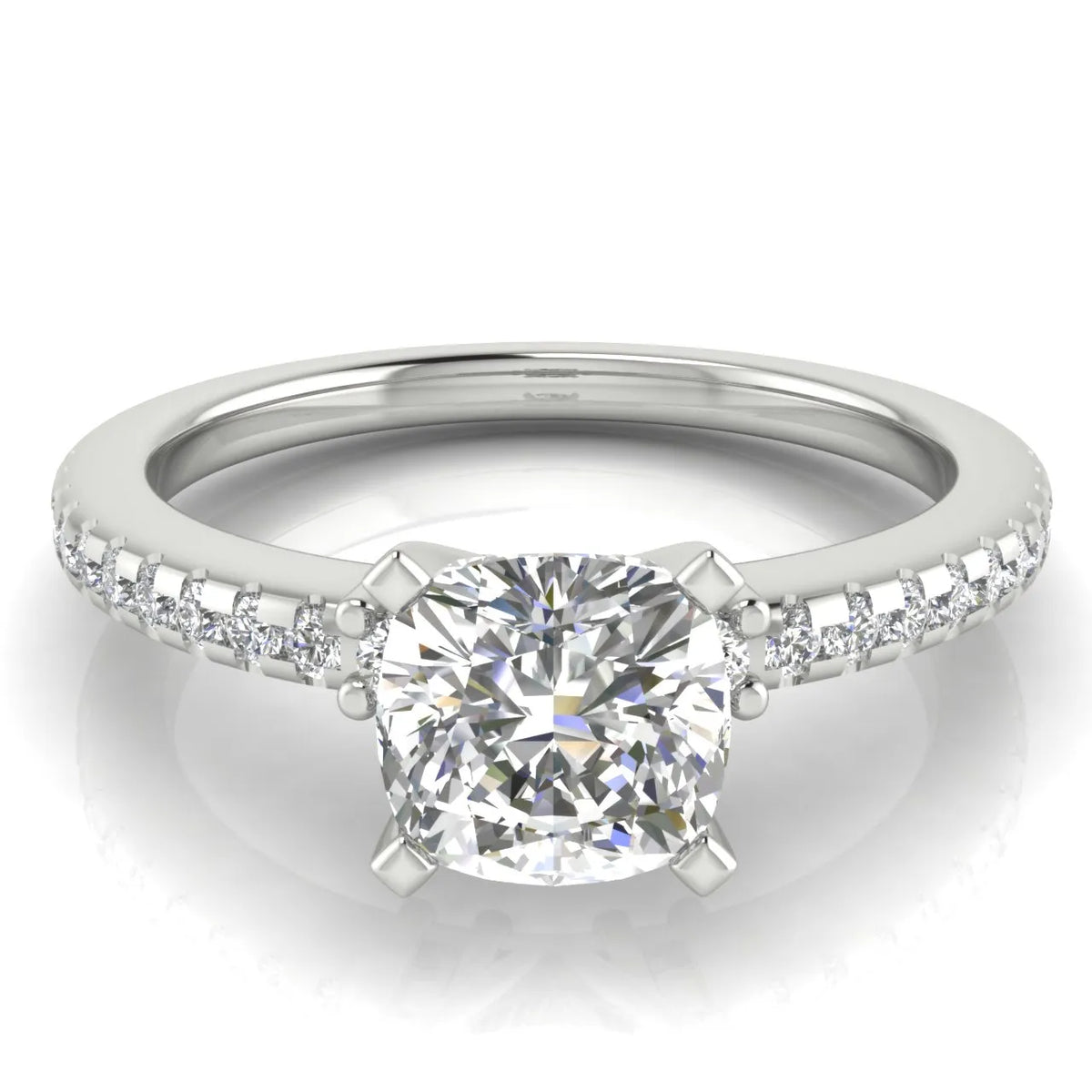 Classic Pavé Accent Solitaire Ring