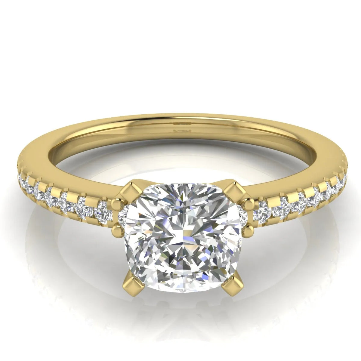 Classic Pavé Accent Solitaire Ring