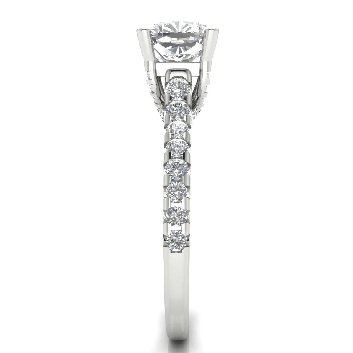Classic Pavé Accent Solitaire Ring