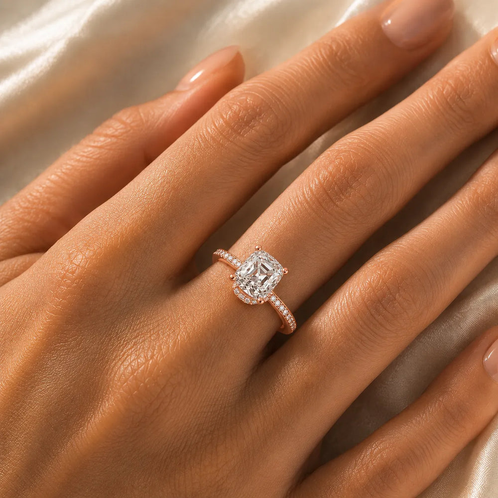 Delicate Pavé Accent Engagement Ring