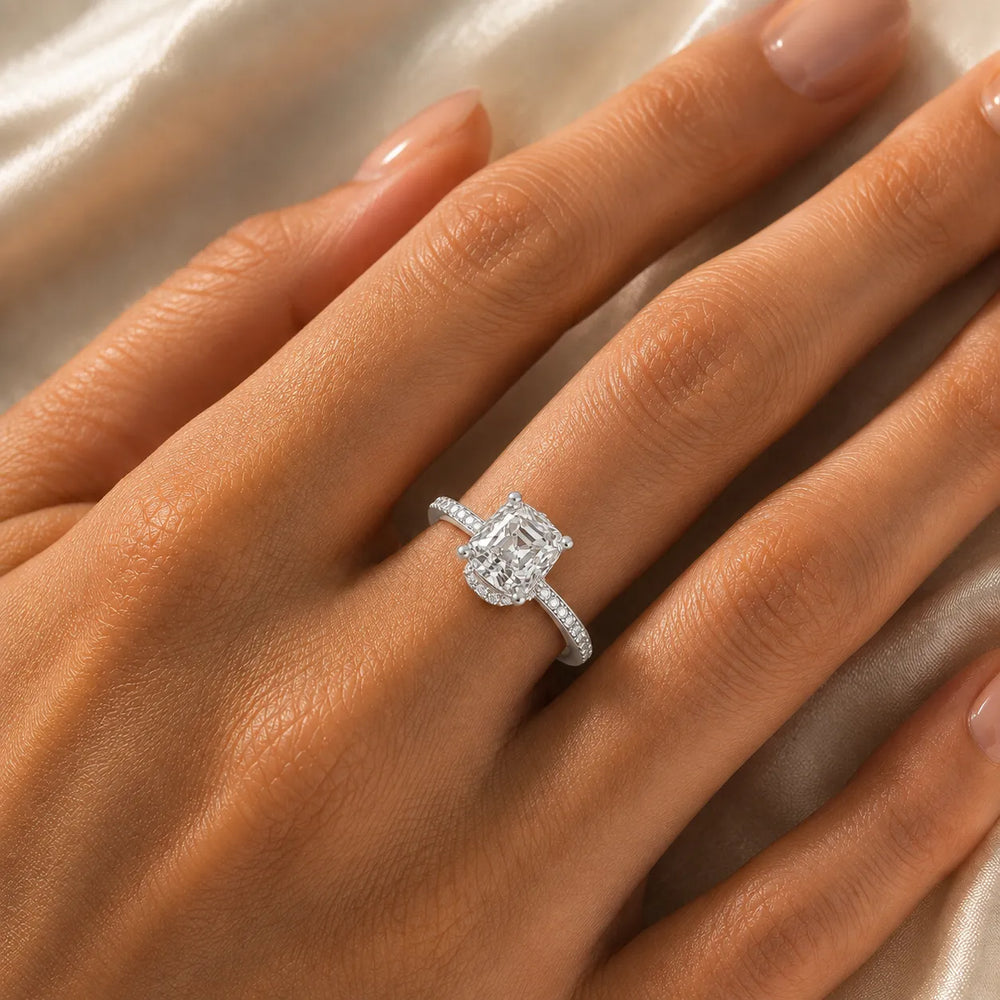 Delicate Pavé Accent Engagement Ring