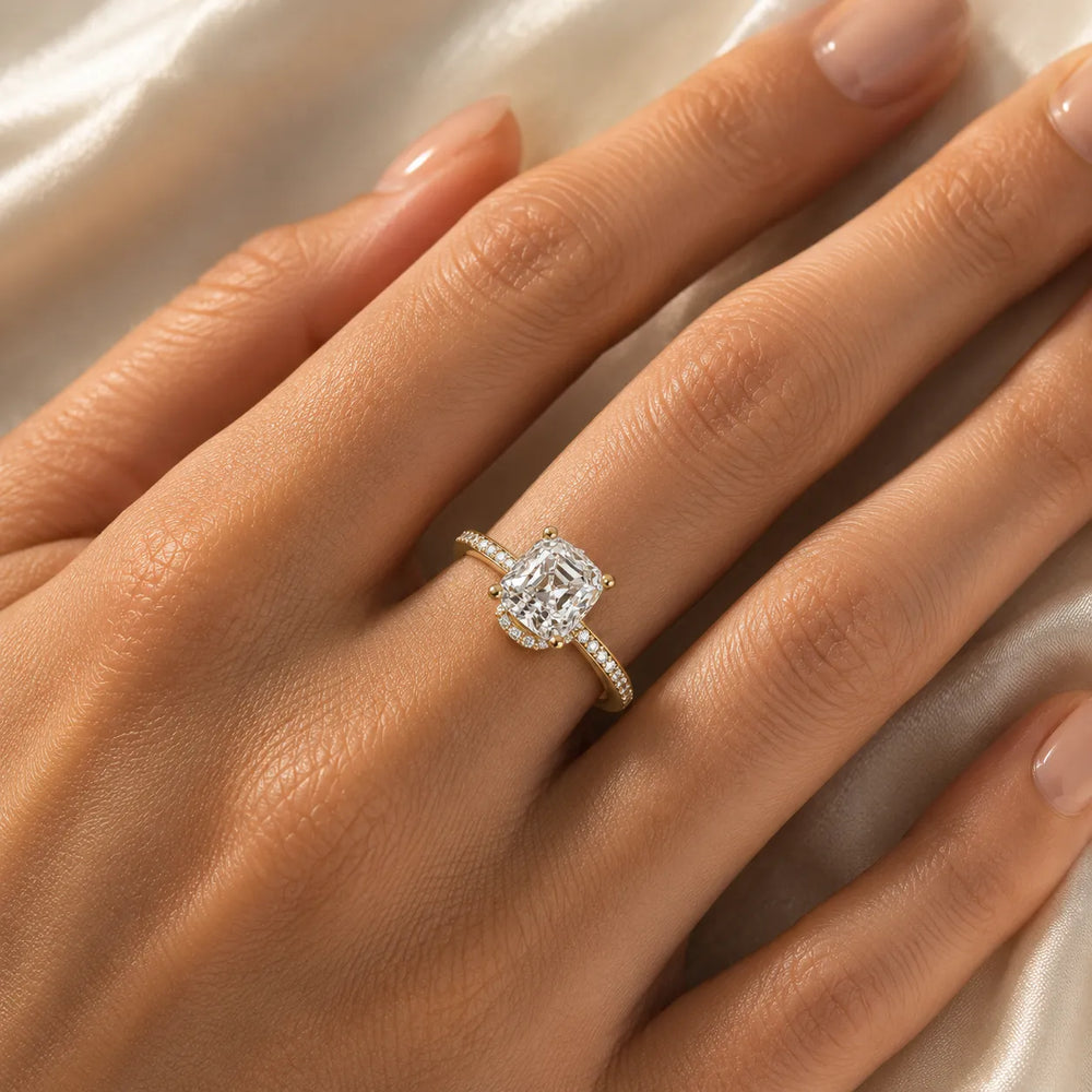 Delicate Pavé Accent Engagement Ring