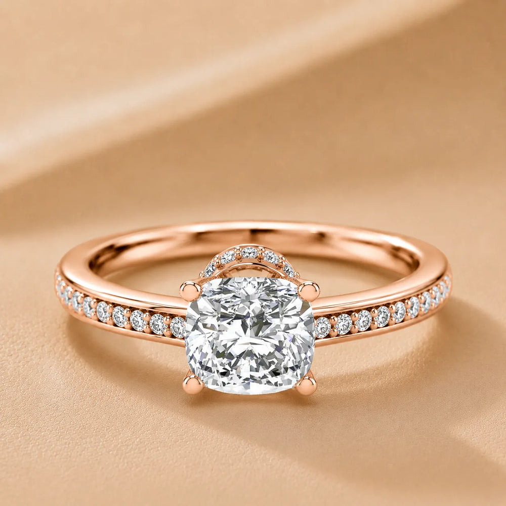 Delicate Pavé Accent Engagement Ring