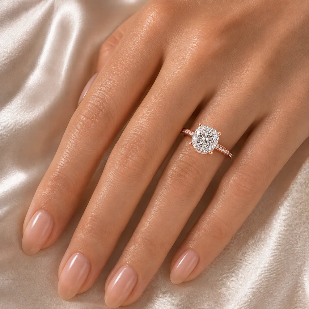 Delicate Pavé Accent Engagement Ring