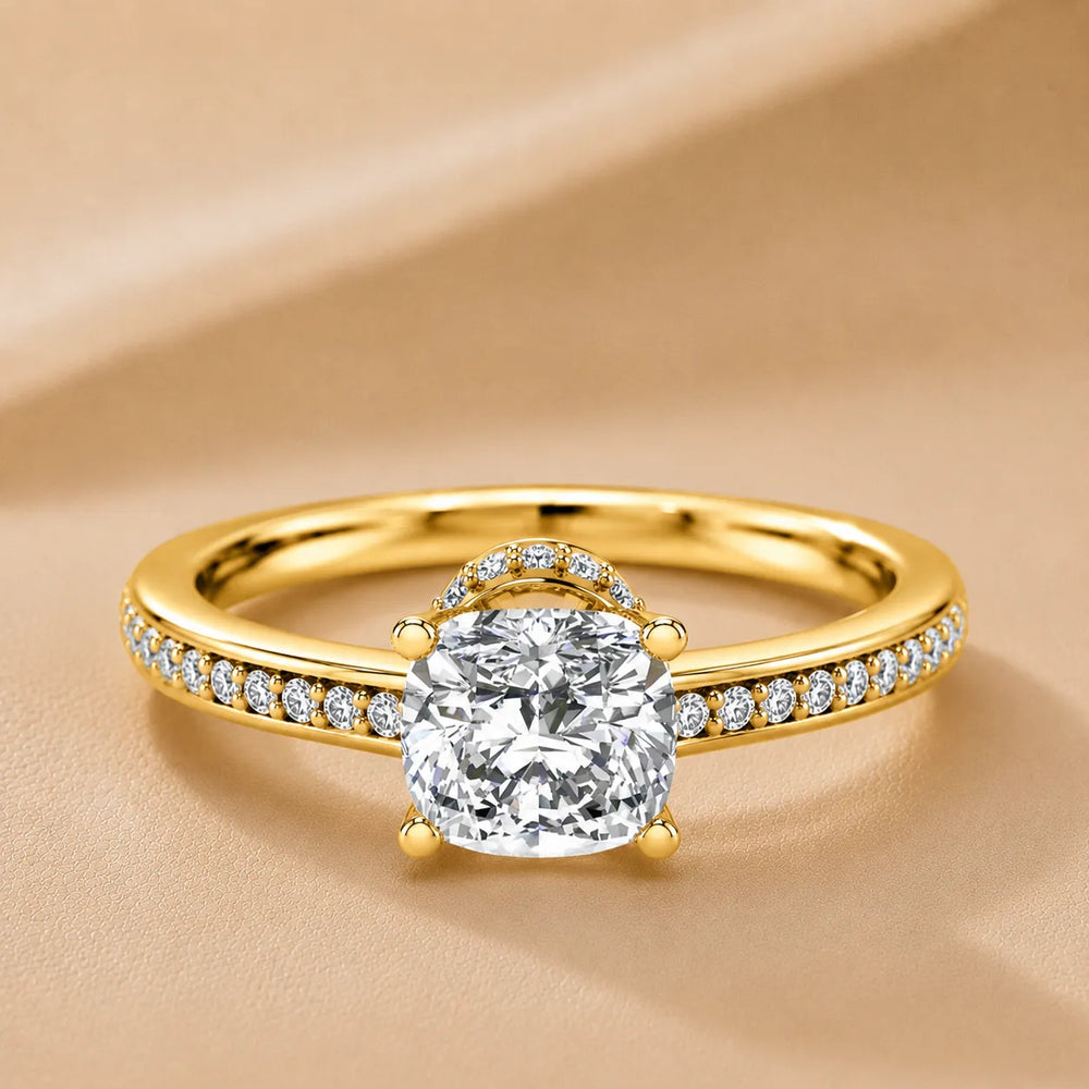 Delicate Pavé Accent Engagement Ring