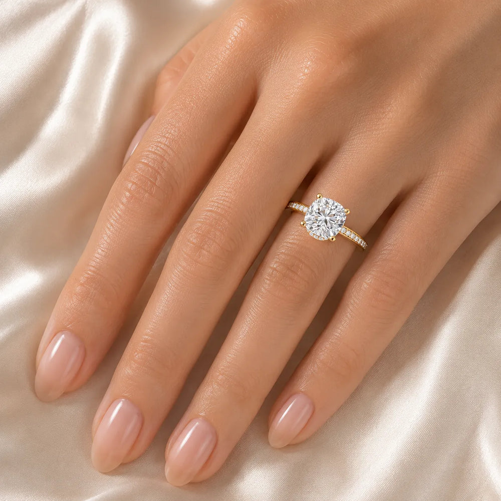 Delicate Pavé Accent Engagement Ring