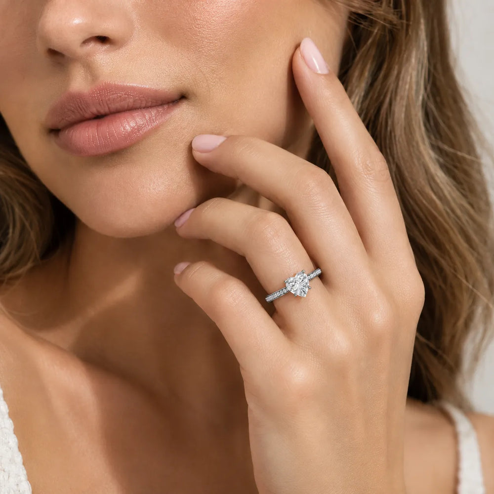 Delicate Pavé Accent Engagement Ring