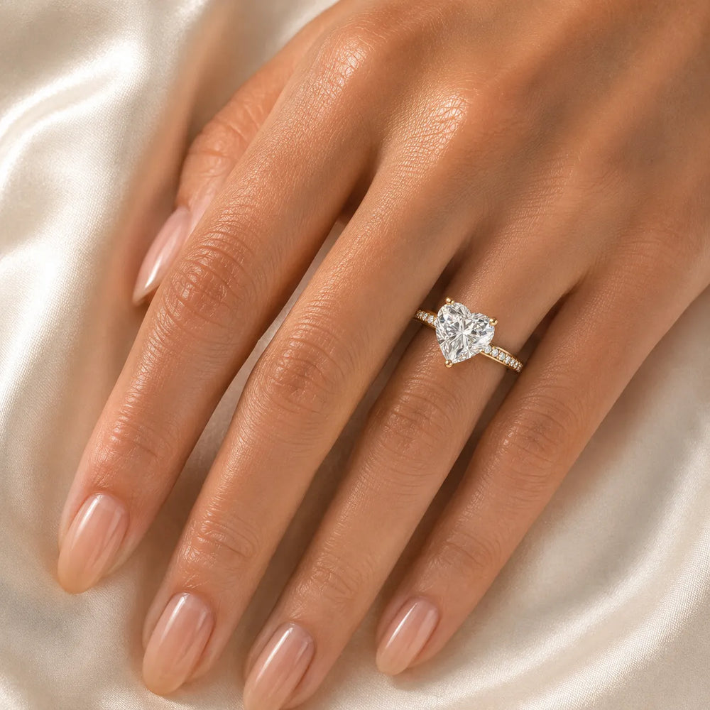 Delicate Pavé Accent Engagement Ring