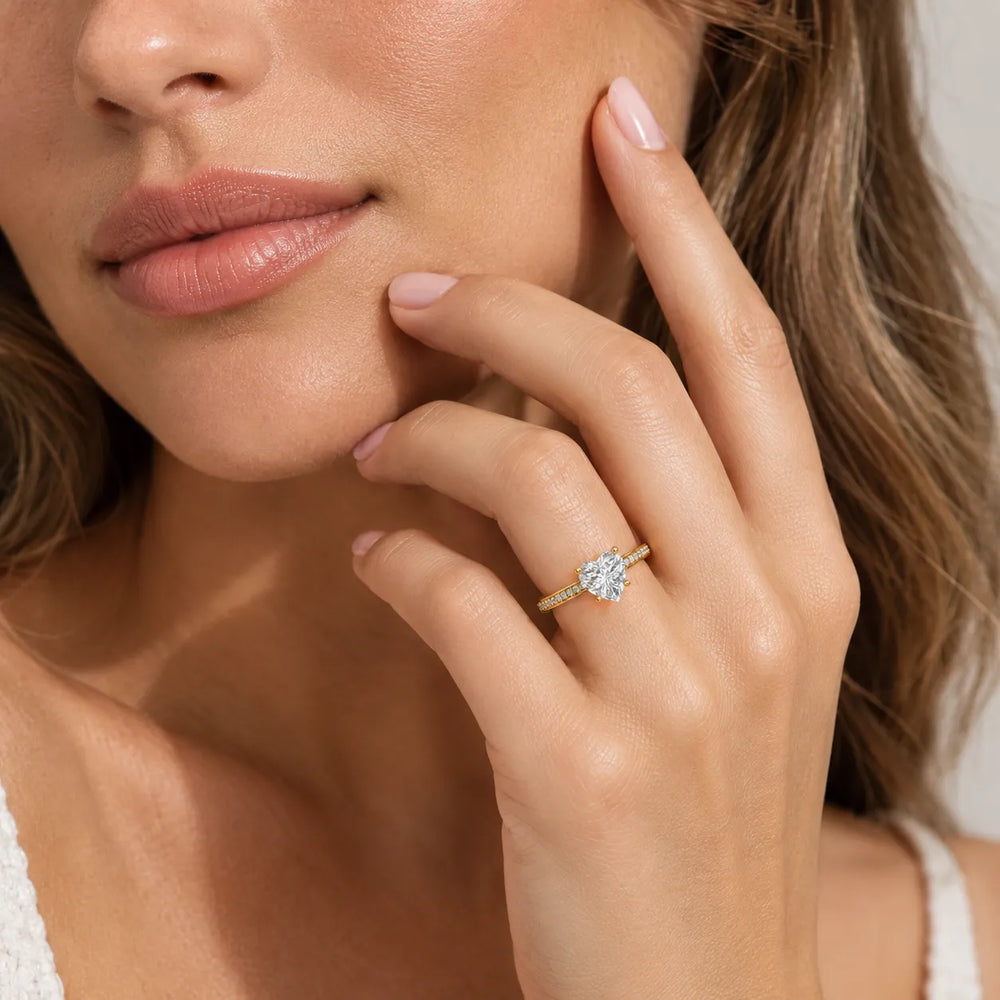 Delicate Pavé Accent Engagement Ring