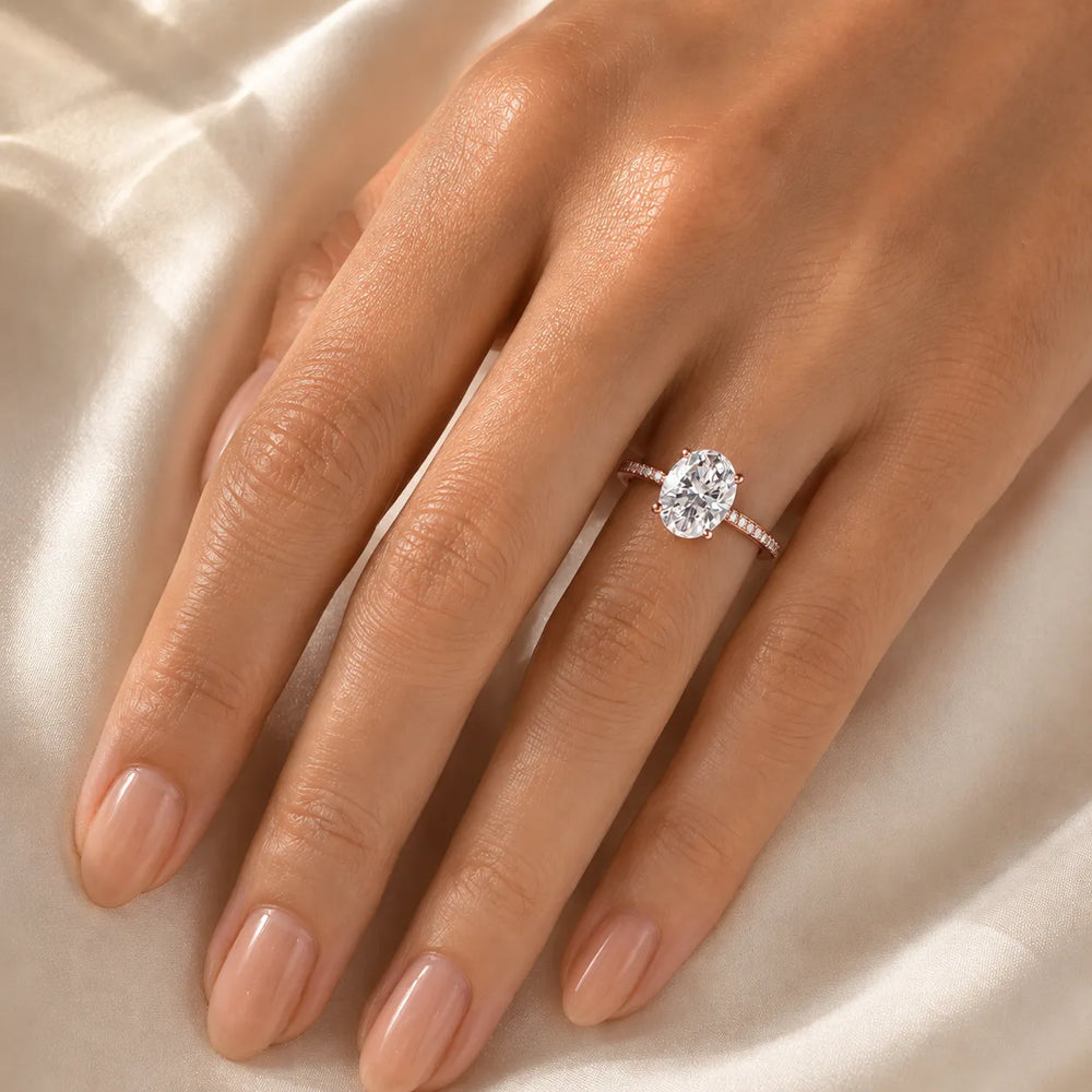 Delicate Pavé Accent Engagement Ring