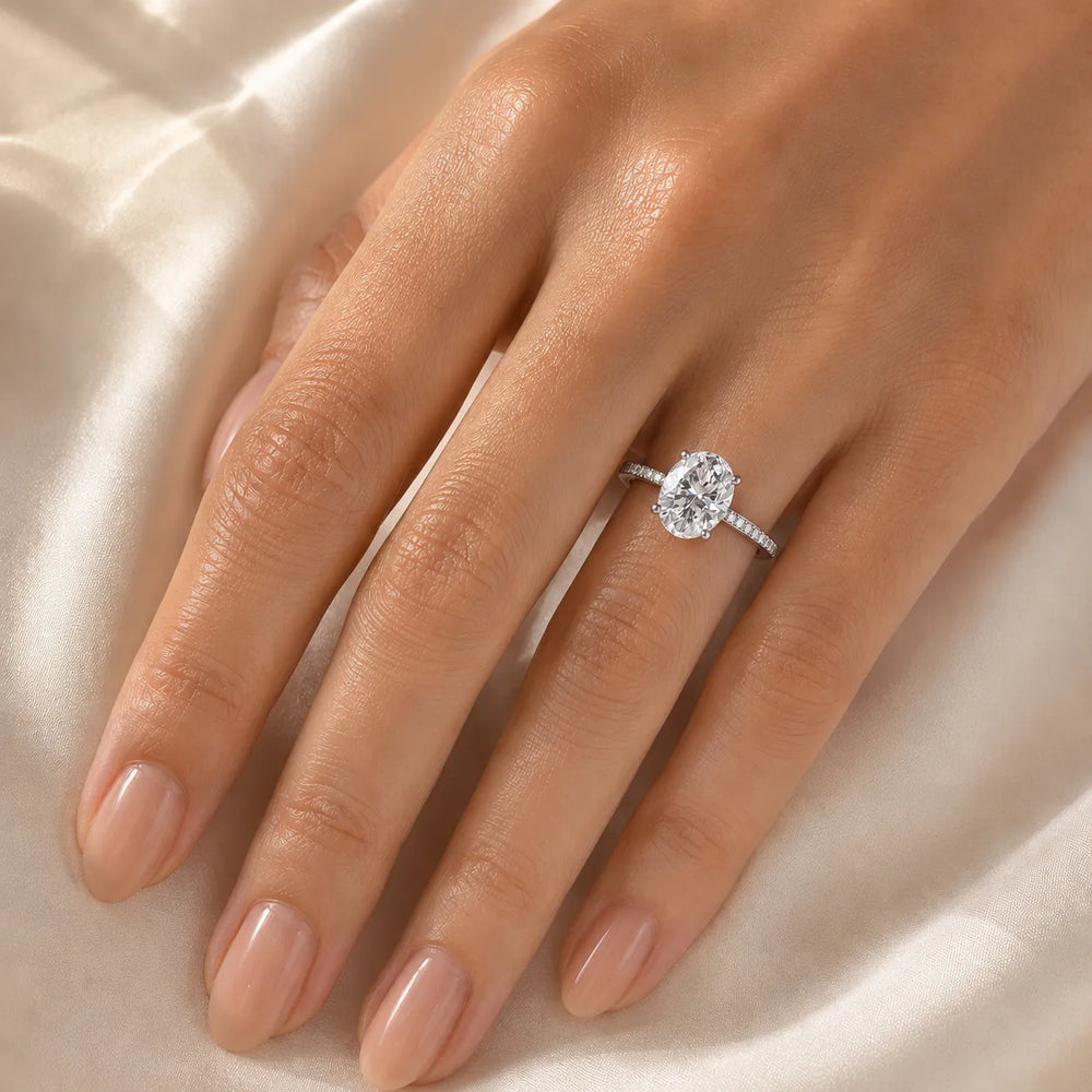 Delicate Pavé Accent Engagement Ring