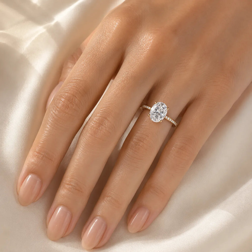 Delicate Pavé Accent Engagement Ring