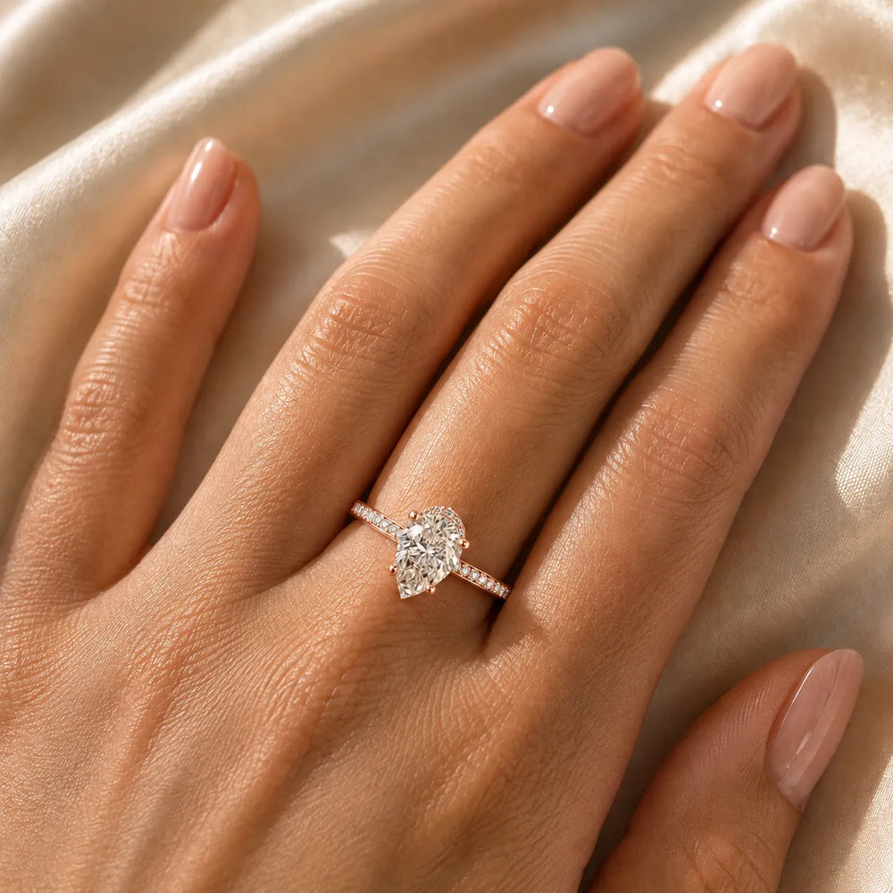 Delicate Pavé Accent Engagement Ring