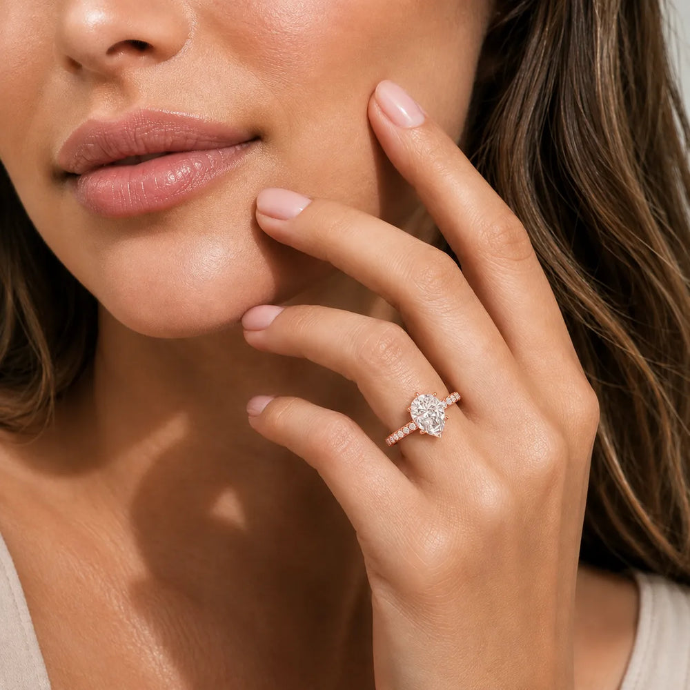 Delicate Pavé Accent Engagement Ring