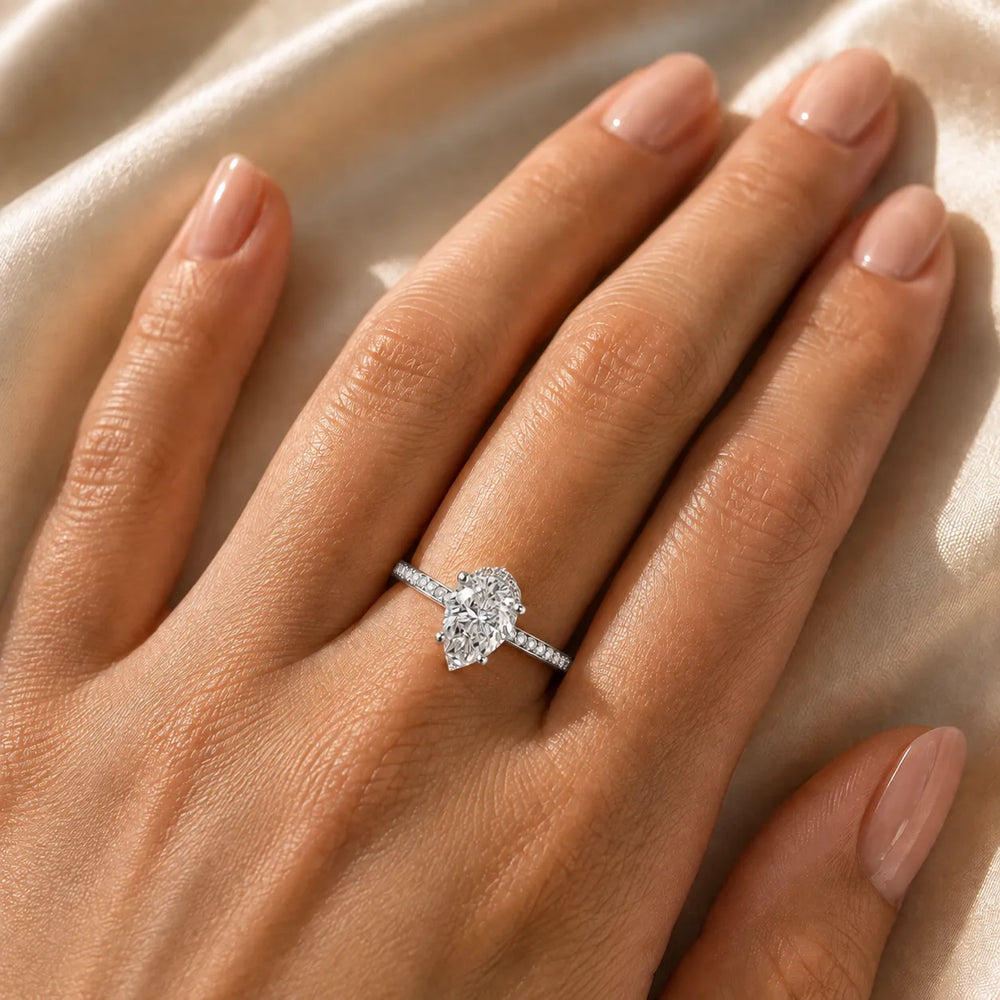 Delicate Pavé Accent Engagement Ring