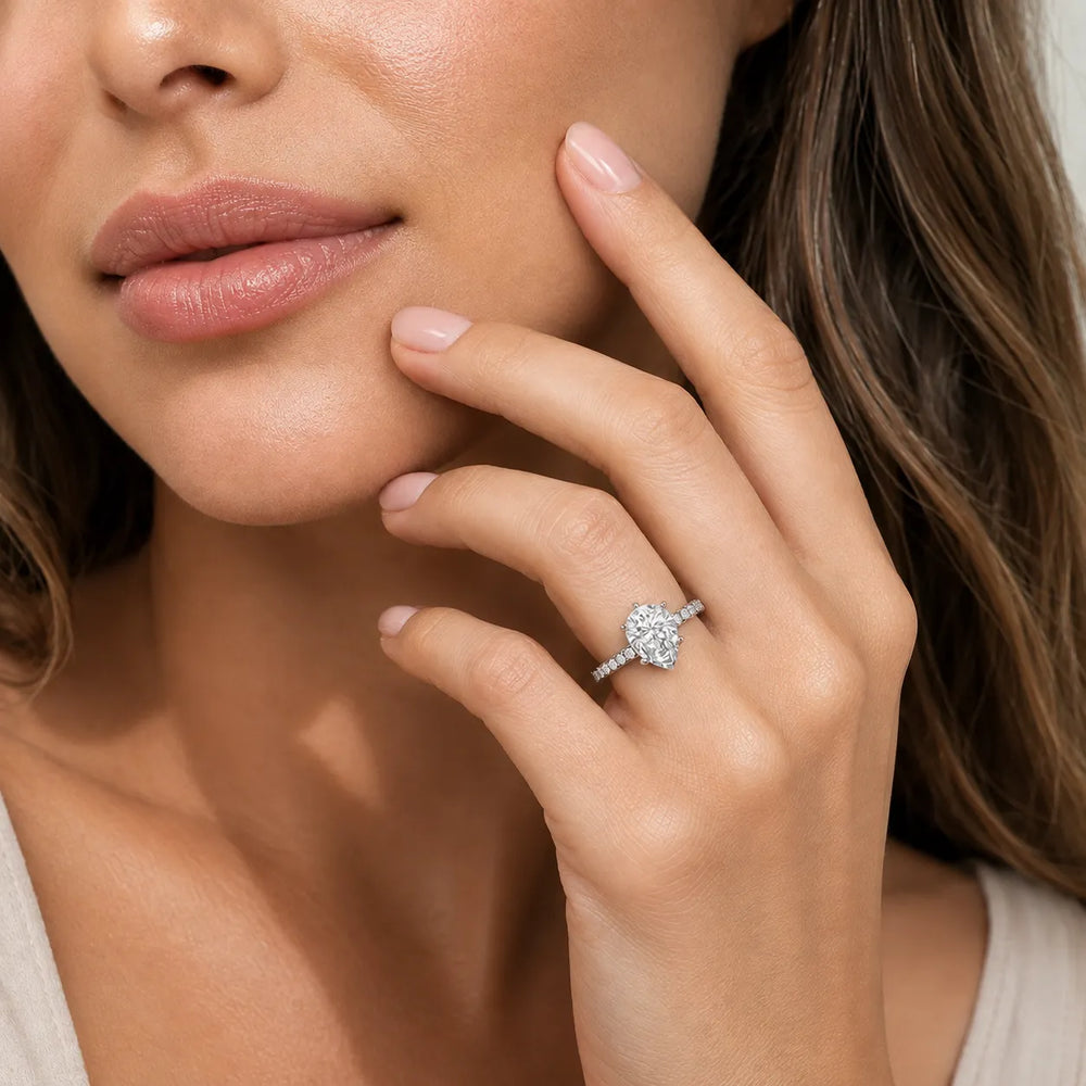 Delicate Pavé Accent Engagement Ring