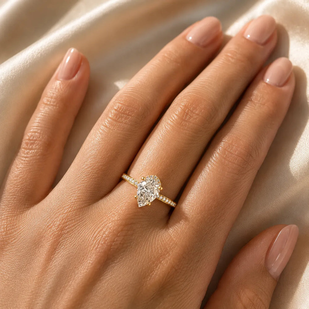 Delicate Pavé Accent Engagement Ring