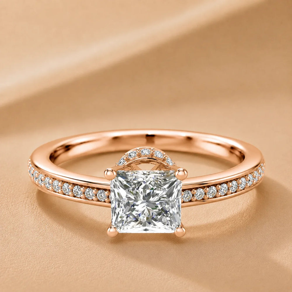 Delicate Pavé Accent Engagement Ring