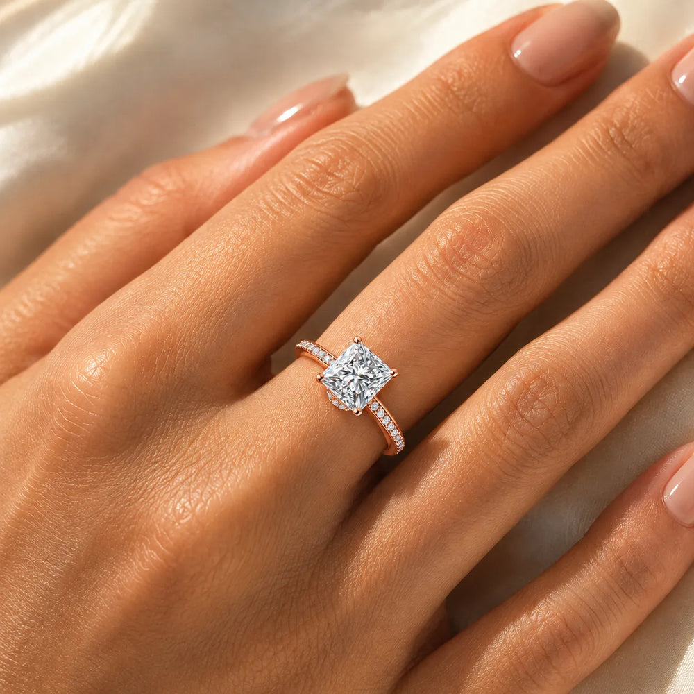 Delicate Pavé Accent Engagement Ring