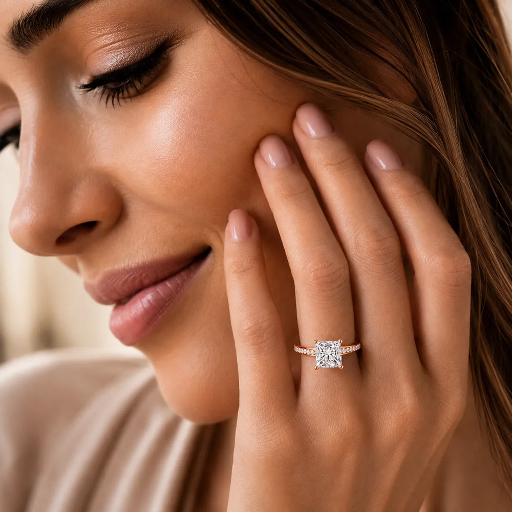 Delicate Pavé Accent Engagement Ring