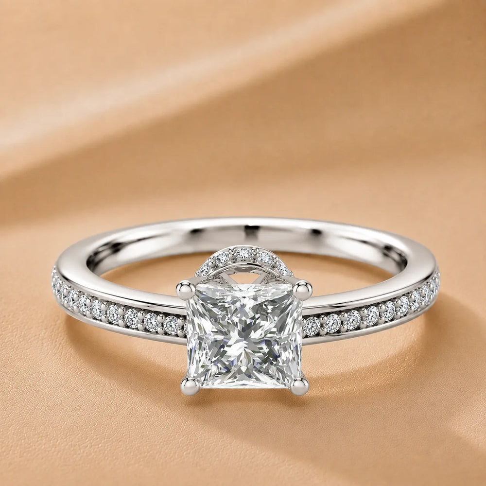 Delicate Pavé Accent Engagement Ring