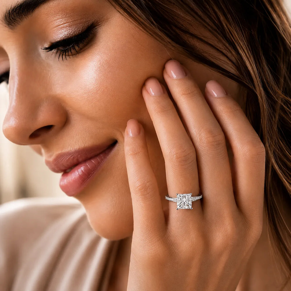Delicate Pavé Accent Engagement Ring