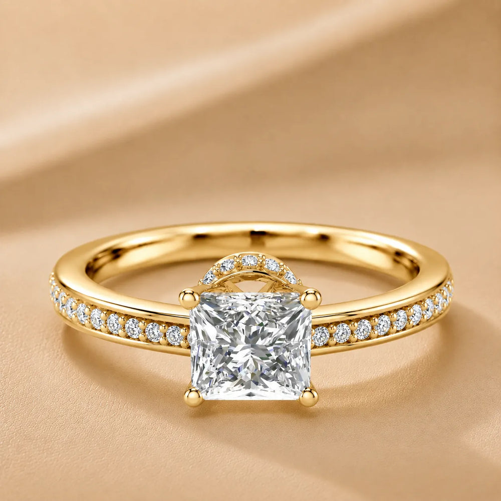 Delicate Pavé Accent Engagement Ring