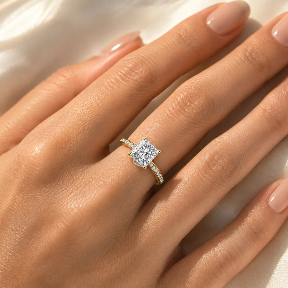 Delicate Pavé Accent Engagement Ring