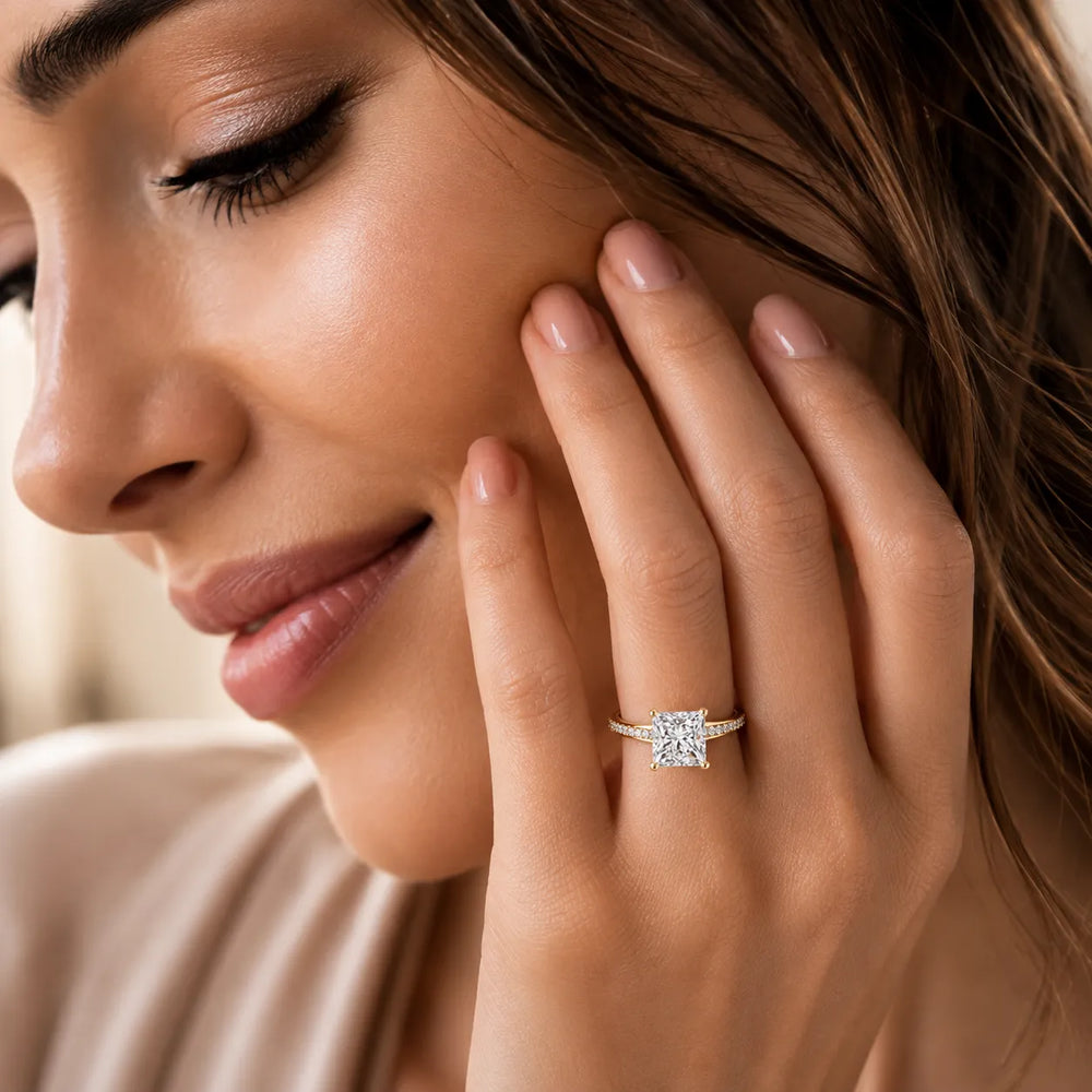 Delicate Pavé Accent Engagement Ring