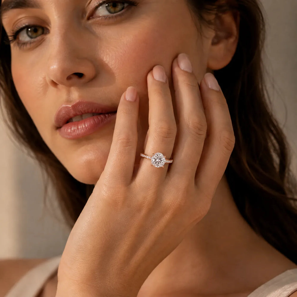 Delicate Pavé Accent Engagement Ring