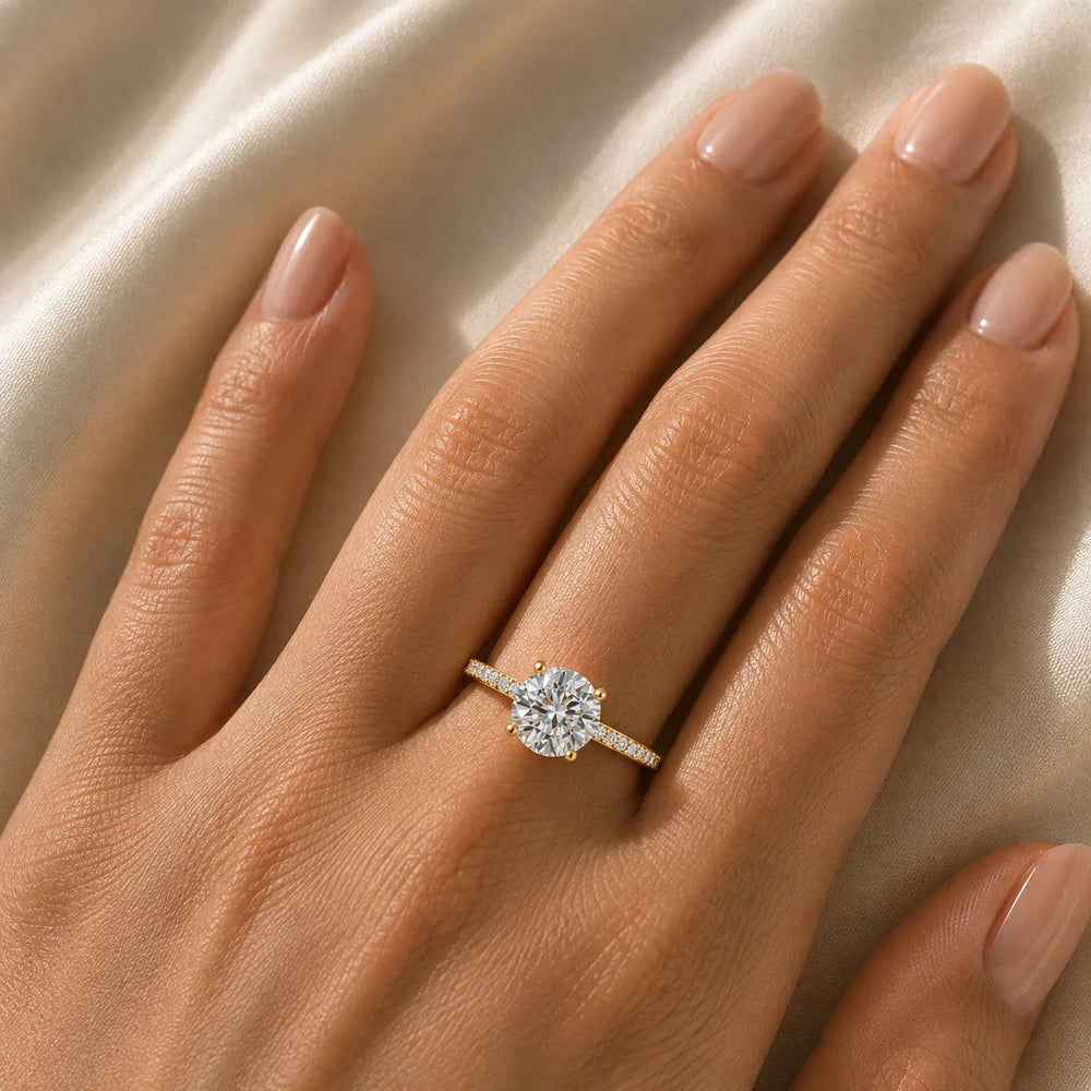 Delicate Pavé Accent Engagement Ring