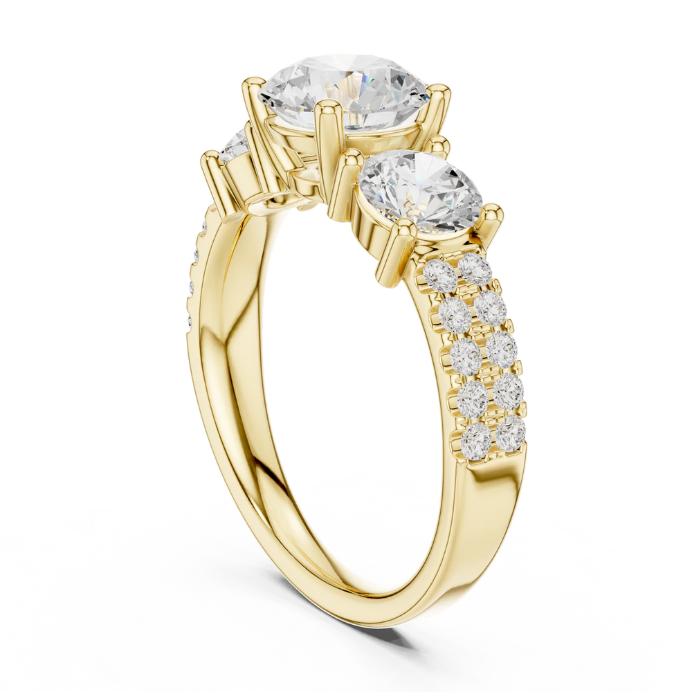 Celeste Three-Stone Round Diamond Engagement Ring