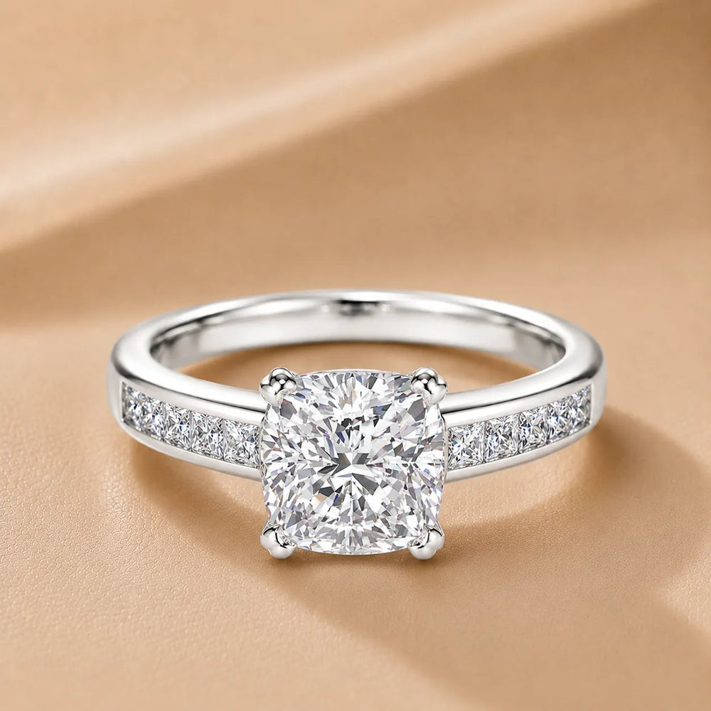 Elegant Channel-Set Accent Engagement Ring
