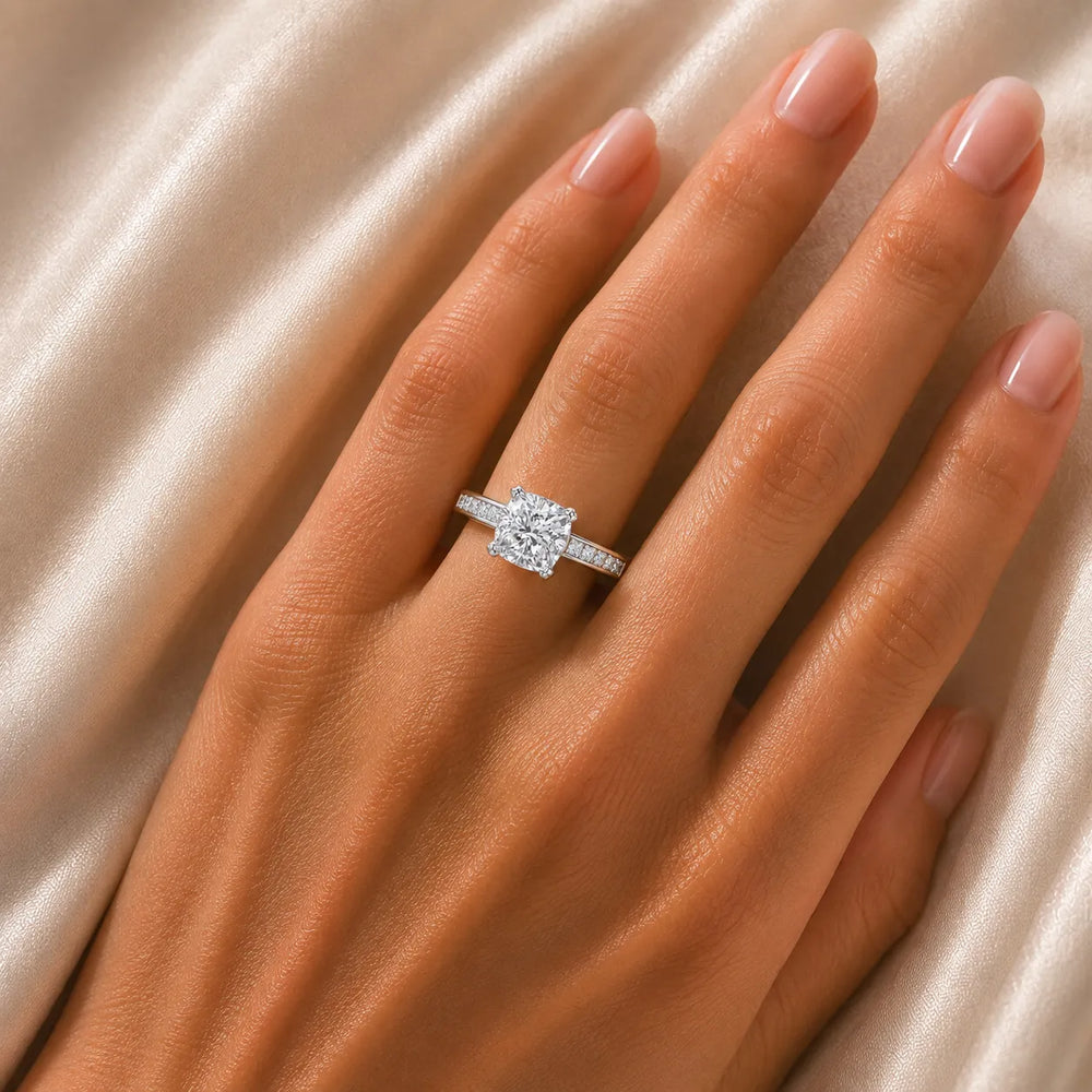 Elegant Channel-Set Accent Engagement Ring