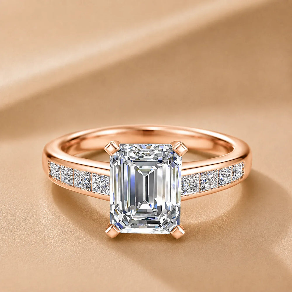Elegant Channel-Set Accent Engagement Ring