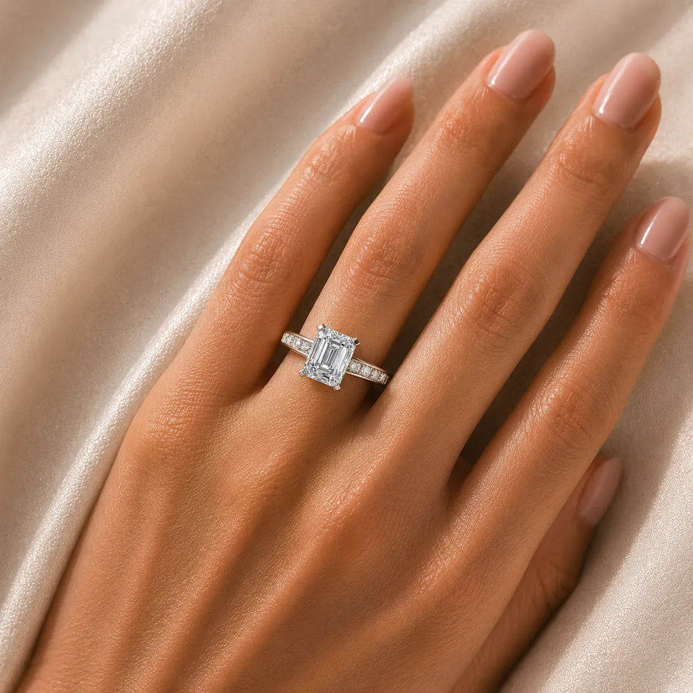 Elegant Channel-Set Accent Engagement Ring