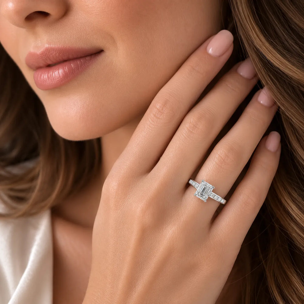 Elegant Channel-Set Accent Engagement Ring
