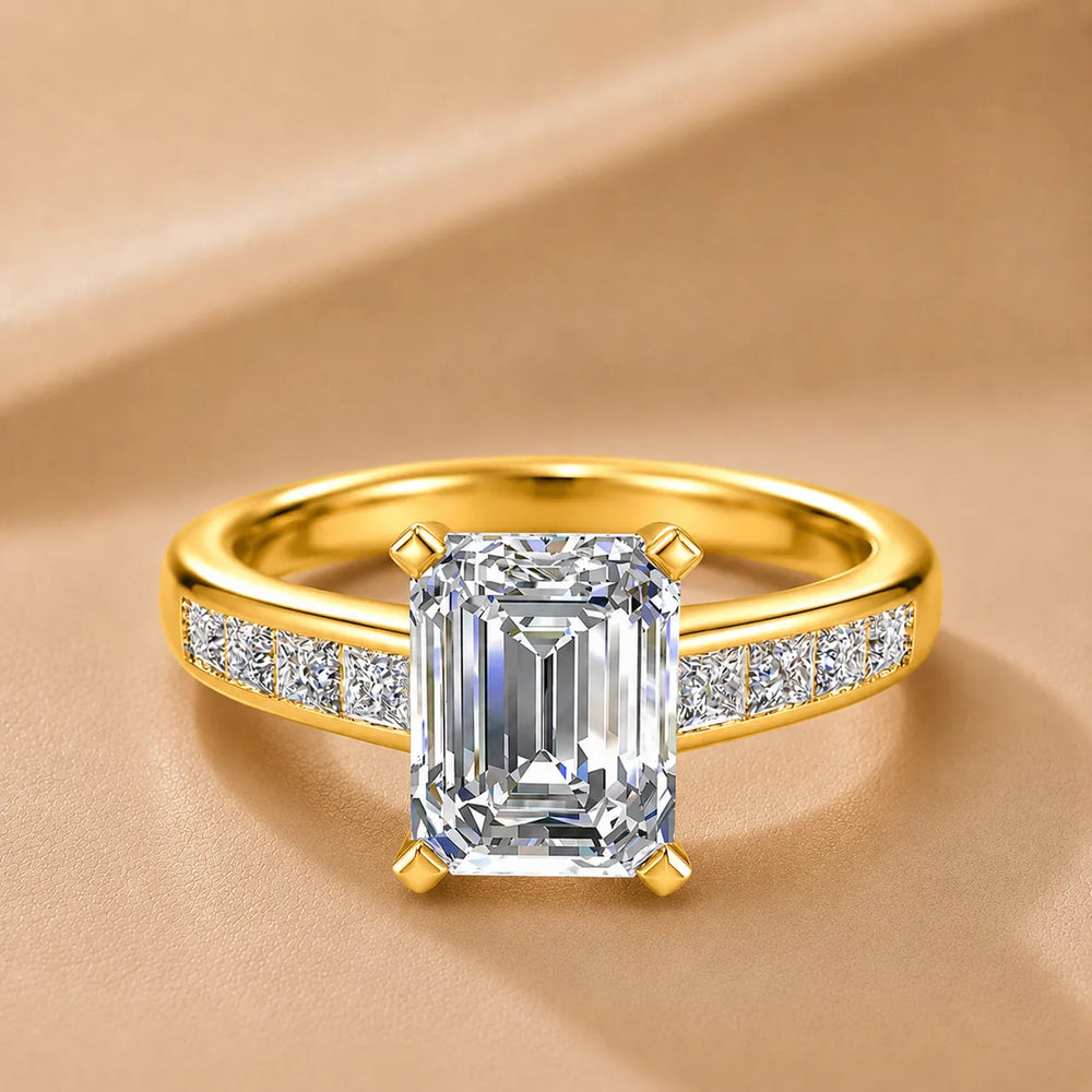 Elegant Channel-Set Accent Engagement Ring