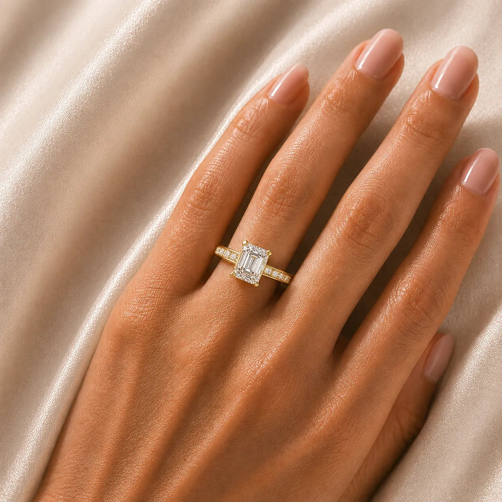 Elegant Channel-Set Accent Engagement Ring