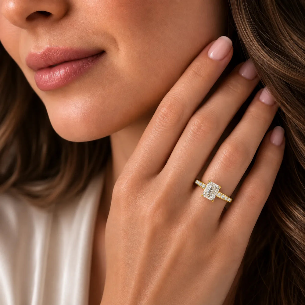 Elegant Channel-Set Accent Engagement Ring
