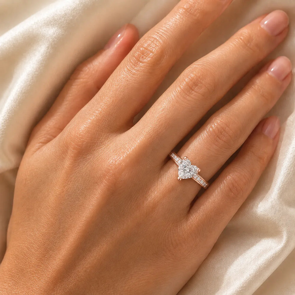 Elegant Channel-Set Accent Engagement Ring