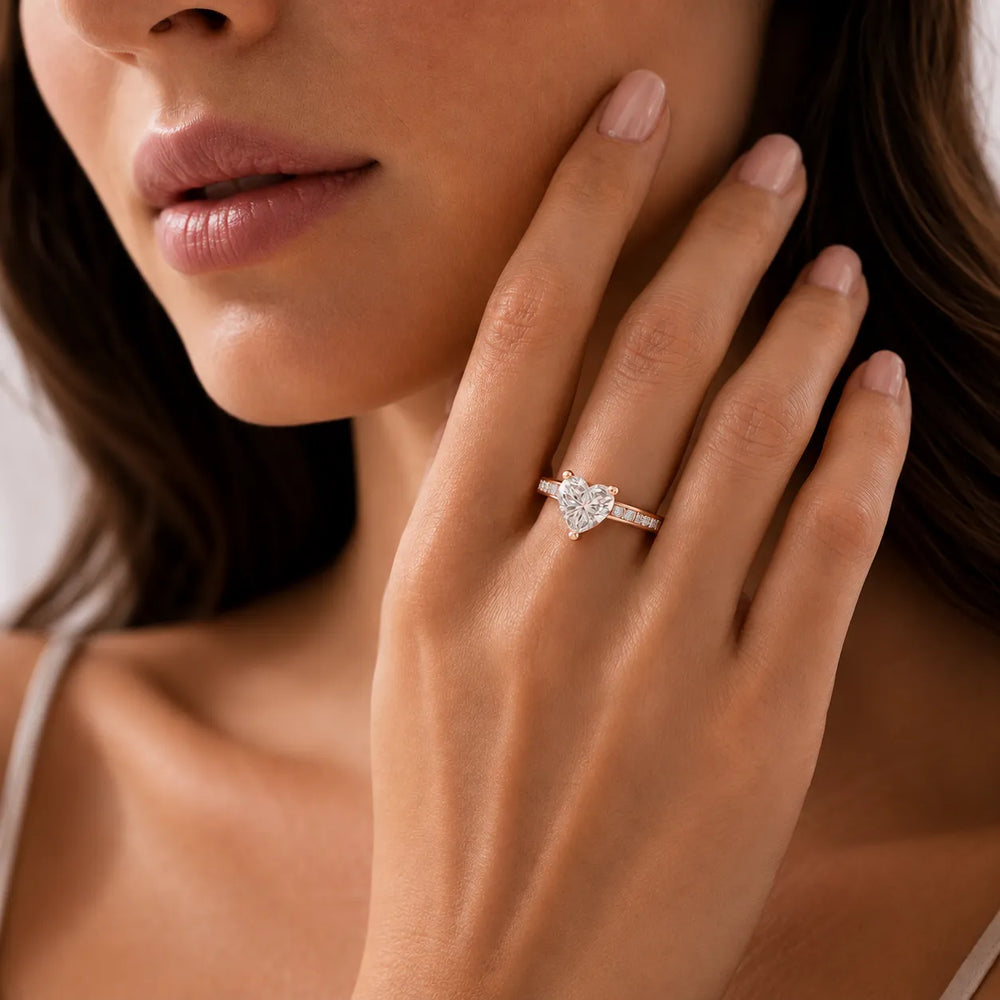 Elegant Channel-Set Accent Engagement Ring