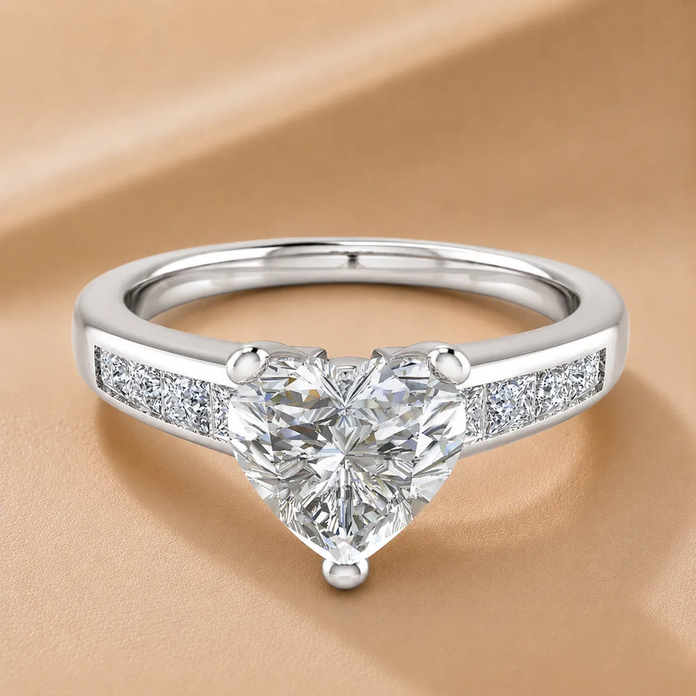 Elegant Channel-Set Accent Engagement Ring