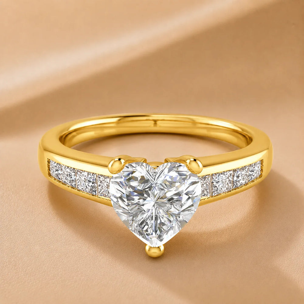 Elegant Channel-Set Accent Engagement Ring