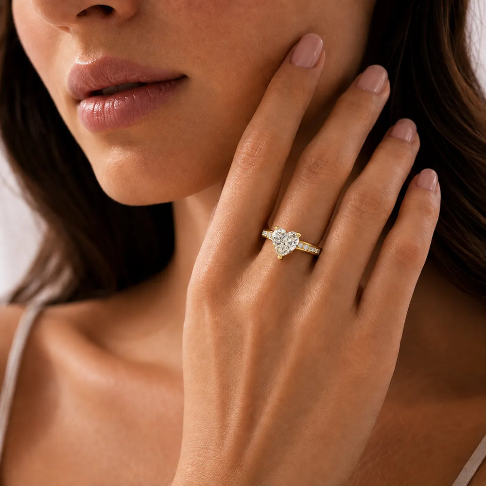 Elegant Channel-Set Accent Engagement Ring
